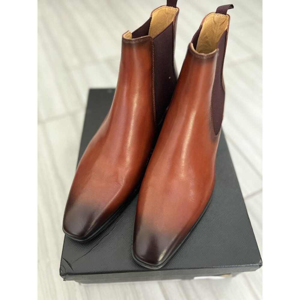 US10 CHAMARIPA 7cm/2.76" Elevator Shoes Men Height Increase Brown Chelsea Boots
